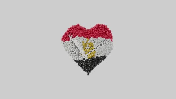 Mısır Ulusal Günü Temmuz Alfa Mat Ile Kalp Animasyonu Parlak — Stok video