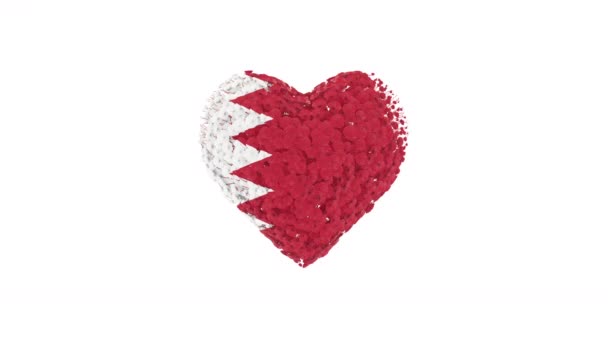 Dia Nacional Bahrein Dia Independência Animação Cardíaca Com Alfa Fosco — Vídeo de Stock