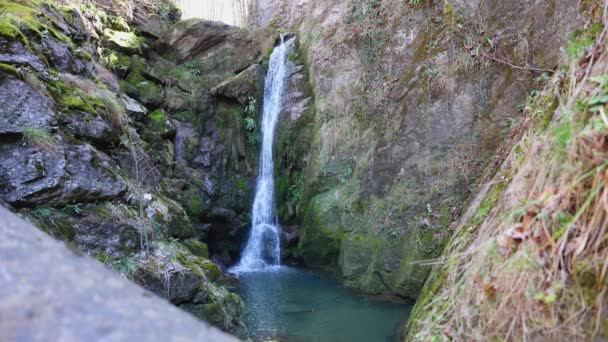 Pequena Cachoeira Desfiladeiro Rotzlochschlucht Brook Melbach Ennetmoos Cantão Nidwalden Suíça — Vídeo de Stock