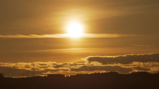 Tijd Verstrijkt Zonsondergang Zon Gaat Onder Boven Wolken Zwitserland — Stockvideo