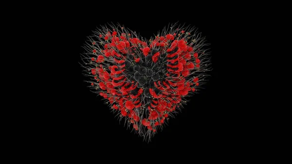 Albania National Day Independence Day Heart Shape Made Out Flowers — Stock Photo, Image