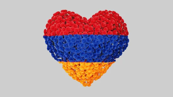 Día Nacional Armenia Día Independencia Forma Corazón Hecha Flores Sobre —  Fotos de Stock