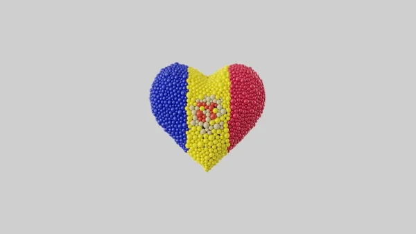 Dia Nacional Andorra Forma Coração Feita Esferas Brilhantes Sobre Fundo — Fotografia de Stock