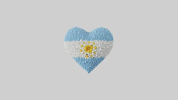 Εθνική Ημέρα Αργεντινής Ημέρα Ανεξαρτησίας Σχήμα Καρδιάς Φτιαγμένο Από Γυαλιστερές — Φωτογραφία Αρχείου