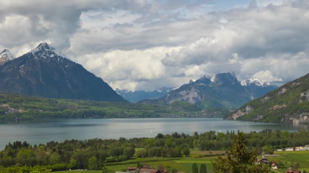 Time Lapse Vista Panoramica Lago Con Montagne Sullo Sfondo Lago — Video Stock