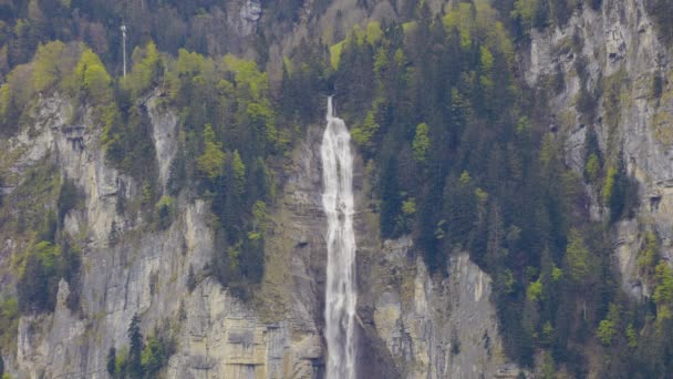 Cascada Cerca Ciudad Meiringen Cascada Oltschibachfall Cantón Berna Suiza — Vídeos de Stock