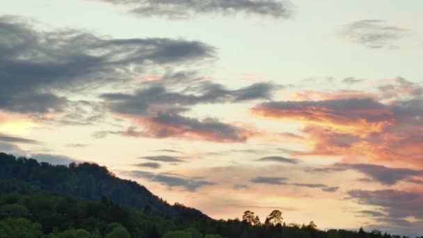 Zeitraffer Wolken Sonnenuntergang Über Den Sanften Hügeln Zürich Schweiz — Stockvideo