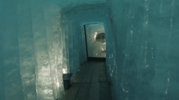 Tající Ledovec Ledová Jeskyně Rhone Glacier Švýcarsko — Stock video