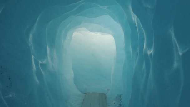 Glaciar Fusión Cueva Hielo Glaciar Ródano Suiza — Vídeos de Stock
