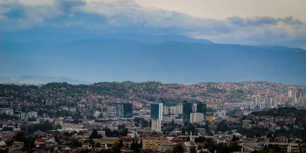 Panoramic View Sarajevo Sarajevo Buildings Banner — Stockfoto