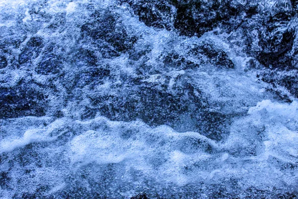 Blauwe Waterachtergrond Wit Schuim Blauw Water — Stockfoto
