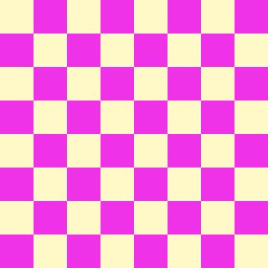 Dama tahtası 8 'e 8. Magenta ve bej renkli dama tahtası. Satranç tahtası, dama tahtası dokusu. Kare deseni. Geçmişi. Tekrarlanabilir doku.