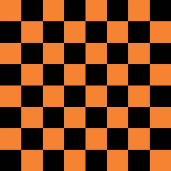 Checkerboard Par Couleurs Noir Orange Damier Chessboard Texture Damier Modèle — Photo