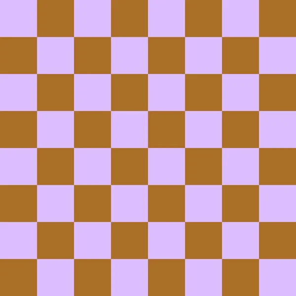 Checkerboard Och Brun Och Lavendel Färger Checkerboard Schackbräda Konsistens Kvadratmönster — Stockfoto