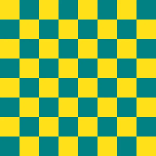 Checkerboard Por Cores Teal Amarelo Xadrez Xadrez Textura Tabuleiro Xadrez — Fotografia de Stock