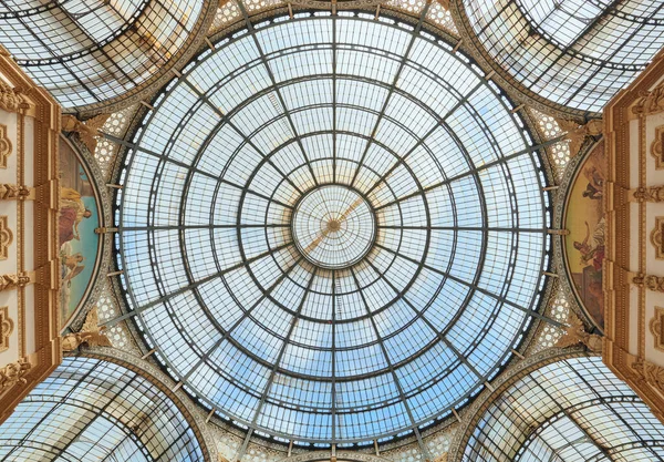 Galleria Vittorio Emanuele Vista Interior Dia Ensolarado Milão Itália — Fotografia de Stock