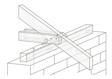 Doğrusal mimari kroki çatı inşaat