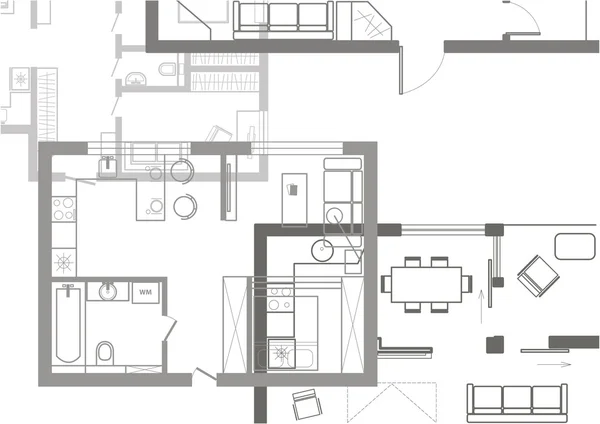 背景に建築計画 — ストック写真