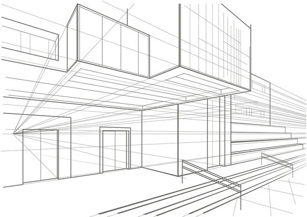 建筑小品的立方的建筑 — 图库矢量图片