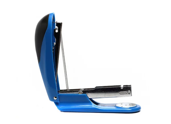 Big blue office stapler on a white background — Stock Photo, Image