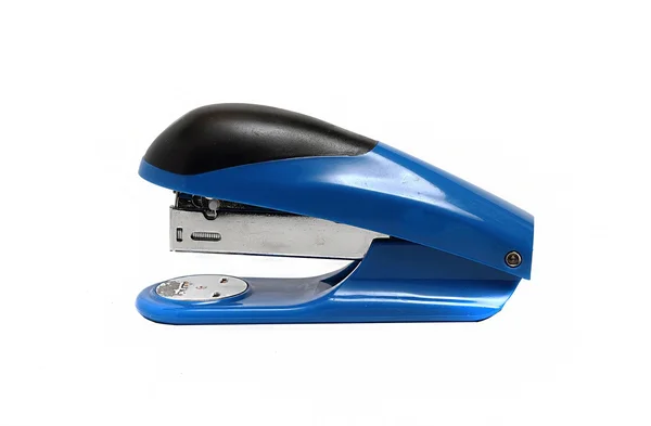 Big blue office stapler on a white background — Stock Photo, Image