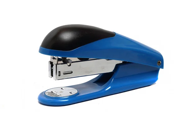 Big blue office stapler on a white background — Stock Photo, Image