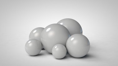 büyük toplar 3D arka plan üzerinde modellenmiştir