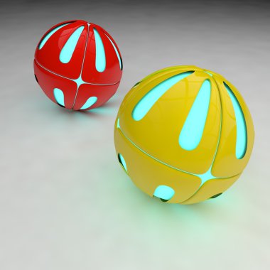ışımalar 3d model iki top