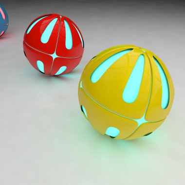 ışımalar 3d model iki top