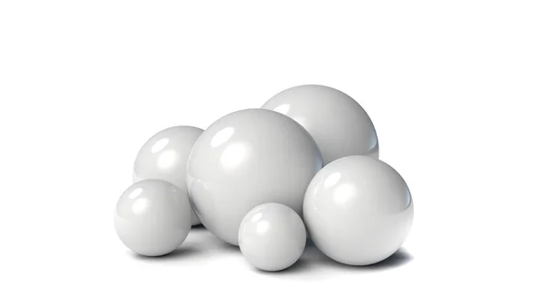 Beyaz bir arka plan üzerinde 3D model alınarak büyük toplar — Stok fotoğraf