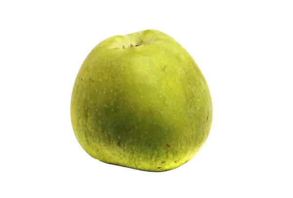 Manzana verde grande aislada sobre un fondo blanco — Foto de Stock