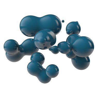 3d model alınarak metabolitler şeklinde damla ile soyutlama