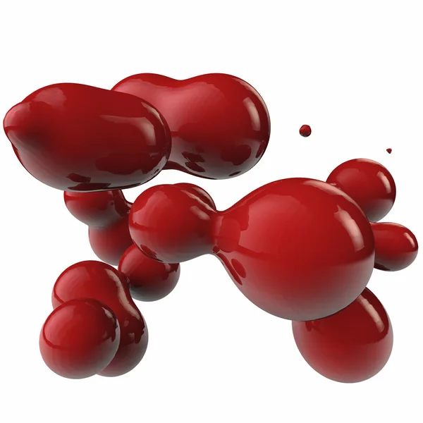 Abstraktion med droppar i form av metaboliter modelleras i 3d — Stockfoto