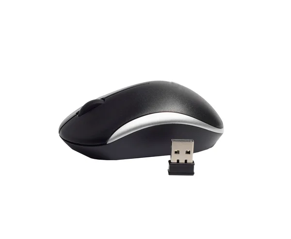 Comfortable wireless mouse in black — Stock Photo, Image