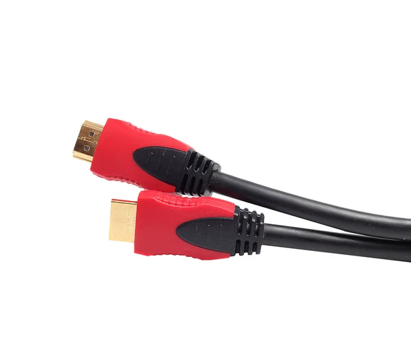 Cabo de vídeo preto com dois plugues HDMI — Fotografia de Stock