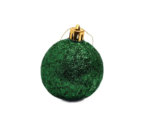 Green Christmas ball on Christmas tree — Stock Photo, Image