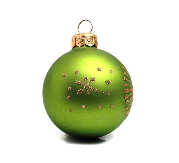 Green Christmas ball on a white background — Stock Photo, Image