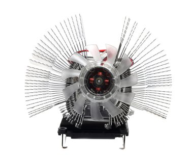 Beyaz bir arka plan ekran kartında için soğutma fanı