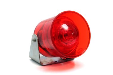 kırmızı beyaz arka plan üzerinde izole siren bir