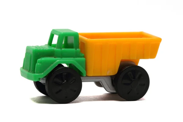 Colorful toy truck on a white background close up — Stock Photo, Image