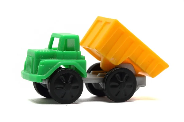 Colorful toy truck on a white background close up — Stock Photo, Image