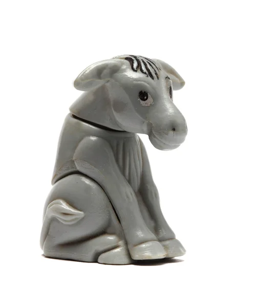 Vieille figurine d'âne isolée sur blanc — Photo