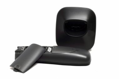 Beyaz bir arka plan üzerinde izole kablosuz telefon