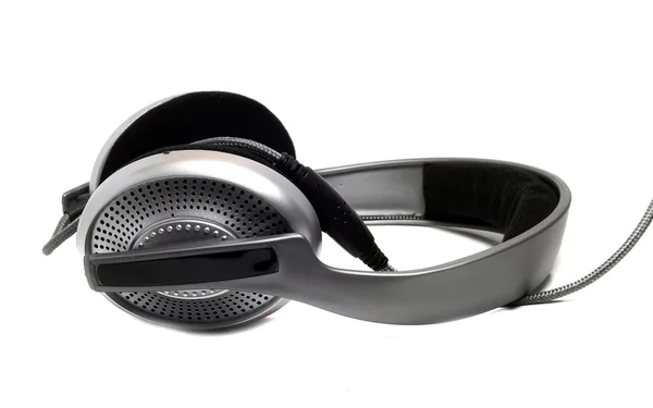 Full-size monitor headphones gray on a white background — Stock Photo, Image