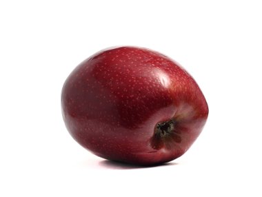 Beyaz bir arka plan üzerinde izole bir büyük kırmızı elma