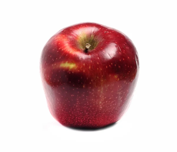 Una manzana roja grande aislada sobre un fondo blanco — Foto de Stock