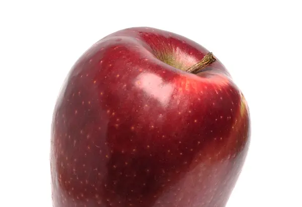 Ein großer roter Apfel isoliert auf weißem Hintergrund — Stockfoto