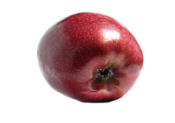1 duże czerwone jabłko na białym tle na białym tle — Zdjęcie stockowe