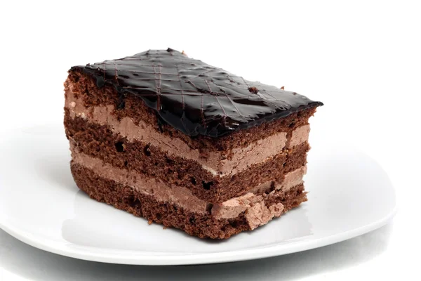 Kleiner Schokoladenkuchen auf einem Teller — Stockfoto