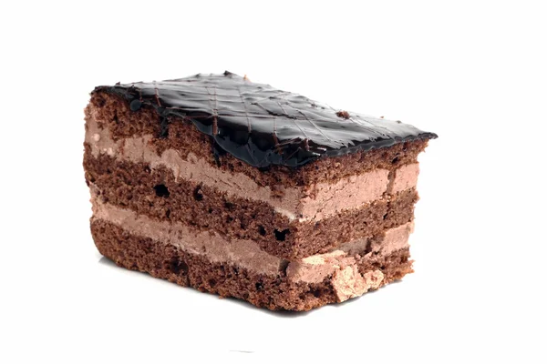 Beyaz arka plan üzerinde izole küçük çikolatalı kek — Stok fotoğraf